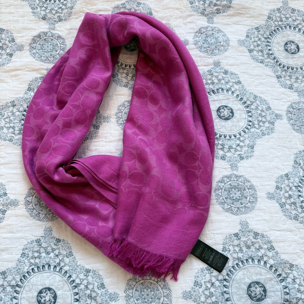 COACH Momogram WRAP Scarf - Picture 6 of 13